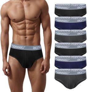 6 PCS Men's Briefs Tag Free and Moisture Wicking Assorted MultiColor Multipacks XX-Large