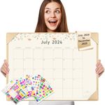 Gannyfer Large Desk Calendar 2024-2025 with Desktop Mat - 18 Month Table Calendar, 22" x 17" Desktop Pad Calendar, Teacher Calendar for Planning and Organizing In Your Family, School or Office - Small