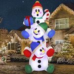Joiedomi 6 FT Christmas Inflatable Stacked Snowman with Build-in LEDs Blow Up Inflatables for Xmas Party, Home Indoor Outdoor Yard Garden Lawn Winter Décor