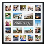 Large Multi Aperture Picture Photo Collage Frame, Colours and Designs (Dreaming, Black)