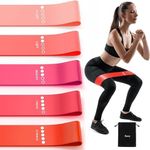 Resistance Bands, Exercise Workout Bands for Women and Men, 5 Set of Stretch Bands for Booty Legs (Pinks)