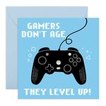 Central 23 - Fun Birthday Cards for Gamers - 'Gamers Don’t Age' - Brother Birthday Card - Birthday Card for Him - Gamers Birthday Card - Birthday Card for Son - Comes with Fun Stickers