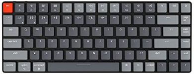 Keychron K3 v2 Low-Profile Wireless Bluetooth/USB Wired Gaming Mechanical Keyboard, Hot-Swappable Optical Compact 84 Keys RGB LED Backlit 75% Ultra-Slim Keyboard N-Key Rollover for Mac Windows Tablet (Optical-Red Switch)