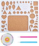 1 Set of Paper Quilling Template Board Quilling Mould with 2pcs Quilling Slotted Tools and 40pcs Pearl Head Pins for DIY Paper Craft