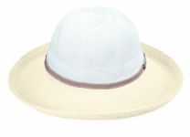 Wallaroo Women's Victoria Two-toned Sun Hat - UPF50+ Sun Protection (Adjustable & Packable) - White/Natural