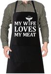 LAMIVEENLA Funny Apron for Men Adjustable - Birthday Gifts Chef Apron Black Kitchen Apron Gifts for Men Him Boyfriend Husband bbq Chef Apron