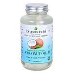 Orgrain India Certified Organic Raw Cold Pressed Extra Virgin Coconut Oil | Unrefined, Zero Heat Process, Supports Immunity, Hair & Skin, Massage, 100% Edible with Rich Tropical (500ml)