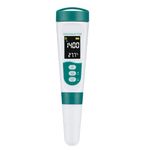 Digital Water Tester, Portable Water Quality Testing Pen with EC, pH, Salinity, Temperature, and TDS Meter, 5-in-1 Multi-parameter Test Pen for Drinking Water, Fish Tank, Hydroponics, and Pool