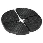 Outsunny 4PCs Cantilever Umbrella Base Weights for Offset Banana Parasol, Wicker Effect HDPE Water or Sand Filled Patio Umbrella Weights with Built-in Handles, Black