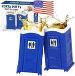 American Designed & Owned, Original Porta Potty Shot Glasses Gag Gift for Men, Top Choice for Number 2 Humor, Funny Shot Glass, White Elephant Gift, Secret Santa and Shot Glass Collectors