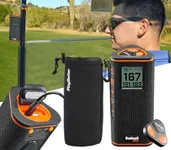 Bushnell Wingman View Golf Speaker Bundle - Easy-to-Read LCD Display, Bluetooth Music & Audible GPS Distances - Includes Wingman View & Protective Wingman Pouch