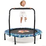 38" Kids Trampoline with Foldable Bungee Rebounder and Safety Padded Cover Mini Trampoline for Indoor and Outdoor use (Green)