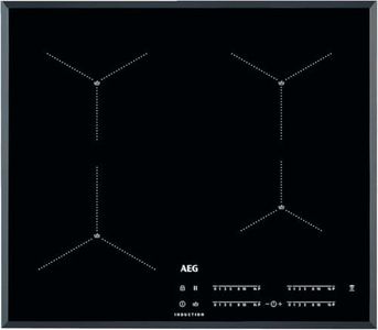 AEG 7000 Series Induction Hob, IAE64411F, 4 Cooking Zones, 60cm, Boil Sensor, Hob2Hood Function, Built-In Hob Timer, Assisted Cooking Sensors, Control Lock, Black