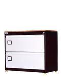 Shubham Furniture 2-Drawer Lateral Filing Cabinet for Office/Home | Legal Size Metal File Organizer with Double Doors | Lockable Storage Cabinet – Brown