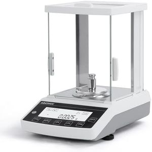 LACHOI Lab Analytical Balance 0.1mg*120g Laboratory Scale 0.0001g Accuracy High Precision Scale Jewelry Scale Digital Scale 0.0001g (0.1mg*120g with Calibration Weight)