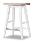 Florence Furniture Backless Wooden Bar Stool with Curved Seat (W43, H65, D33) | Comes Fully Assembled | Kitchen Island Counter, Chair, Breakfast, Dining