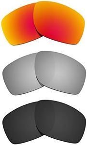 Littlebird4 1.5mm Polarized Replacement Lenses for Oakley Canteen 2014 OO9225 Sunglasses - MultiOptions (Black+Silver+Fire Red)