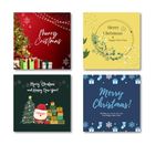 Set of 25 Merry Christmas and Happy New Year Stickers | 3"x3" Size| Christmas Greeting Cards | No Envelop | Gift Tag | New Year Greeting Cards for Small Business, Friends and Family (25)