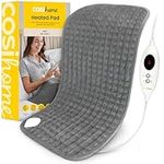 Heat Pad by Cosi Home® - Luxury Electric Heating Pad - Extra-Large, Machine Washable, Digital Remote and 6 Heat Settings to Warm and Relax (Grey) - Heated Pad