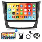Android Car Stereo for Mercedes Benz E Class W211 E320 E500 E350 CLS W219 E200 2002-2010 with GPS Navigation 9 Inch Touch Screen Car Radio with Bluetooth FM WiFi Mirror Link + Backup Camera