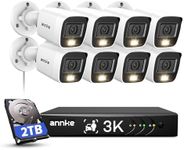 ANNKE 8CH 3K Security Camera System with Smart Dual Light, 8 Channel Surveillance AI DVR with Human/Vehicle Detection, 8x 5MP (2960 * 1665) CCTV Analog Cams with Mic, IP67, Color Night Vision, 2TB HDD