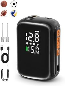 Pumteck AP1-M Electric Ball Pump: Portable Sports Automatic Ball Air Pump with Digital Precise Pressure Gauge, 15Psi Fast Inflation Basketball Soccer Football Volleyball Rugby Inflator with 2 Needles