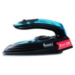 Warmex 1100W Mini Portable Travel Steam Iron for Clothes, Wet & Dry Iron with Foldable Handle, Dual Voltage 100V-240V for Worldwide Use, Lightweight Compact Design, Non-Stick Soleplate, Black & Blue