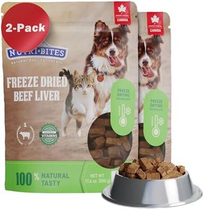 Nutri Bites Beef Liver Treats for Dogs & Cats - 2 Pack (35 oz Total) - High-Protein Freeze Dried Beef Liver Snacks, Single Ingredient, No Additives, Perfect for Training, Sensitive Diets