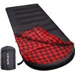 HiZYNICE 0 Degree Sleeping Bags for Adults Big and Tall 100% Cotton Flannel XXL Zero Degree Cold Weather Winter Wide Large,Black Left Zip,90" x 39"