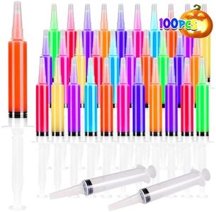 BainGesk 100 Pack Jello Shot Syringes, 20 ML Reusable Jello Shot Syringes with Tip Cap, Washable, Durable Jello Shot Syringes for Halloween, Great for Halloween Party Favors and Party Supplies