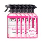 INEOS Next-Gen Cleaning Antibac Spray, 4.5L (750ml x 6), Multi-Room, Plant Powered, Limescale + Grease Remover, Kills 99.9% of Bacteria + Viruses, Pink Grapefruit + Tangelo, Packaging May Vary