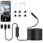 Endoscope Inspection Camera, ARyee 1920P Inspection Camera, Snake Camera with 8 LED Lights, 7.9mm IP67 Waterproof, Endoscope Camera with Light for Android, iPhone, iPad (5M/16.5Ft)