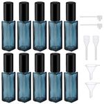 Segbeauty 10ML Refillable Perfume Bottles, Set of 10 Glass Mini Perfume Atomizer with Lid, Travel Small Toiletries Sample Bottle Fine Mist Sprayer, Square Pump Dispensing Containers Perfume Making Kit