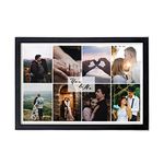 WhatsYourPrint Synthetic Wood Picture Collage Frame For Family & Friends (Size 13X19 Inches, 8 Photos Black Frame), Wall Mount, Rectangular