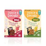 Snack-a-Doodle Strawberry Apple & Mango Pineapple Bites | Nutritious Healthy Snacks for Kids | No Added Sugar | Sweetened with Fruits | Vegan & Gluten-Free | Perfect for Tiffin, Evening Snacks & Travel | 300g