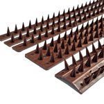 EarlyGrow Fence Wall Spikes Garden Security Guard Anti-Climb Cat Bird Intruder Pest Deterrent - Made in the UK (10-Pack (5m), Brown)