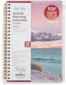 Blue Sky 2025-2026 Weekly and Monthly Academic Year Planner Calendar, July 2025 - June 2026, 5" x 8", Flexible Cover With Zip Pouch, Wirebound, Storage Pocket, Enough to Believe