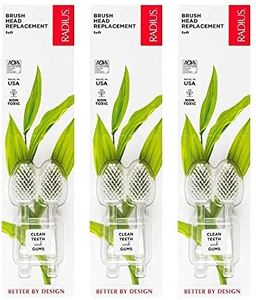 RADIUS Replacement Toothbrush Heads, Soft Bristles, 2-Count, Improve Gum Health & Reduce Gum Issues, Pack of 3