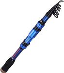 Sougayilang Telescopic Fishing Rod - 24 Ton Carbon Fibre, CNC Machined Reel Holder, Comfortable EVA Handle, Travel Fishing Rod for Trout Fishing, Blue 2.7 m