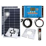 Victron Solar Panel Kit - 200W Solar Panel with PWM Charge Controller, Batter Charging Kit, Mounting Brackets & Cables -Off Grid, Campervan, Boat, 12v Systems