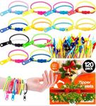 UpBrands 120 Students Incentives Friendship Zipper Bracelets 7.5”, Easter Favors for Kids, Stress Relief Quiet Fidget Toys, Kit for Kids Valentine Gifts, Goodie Bags, Easter Egg Fillers, School Prizes