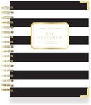 Day Designer 2024 Weekly Planner, January 2024 - December 2024, 7.4x9.5 Page Size, Black Stripe Glossy Laminated Cover (Black Stripe)