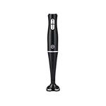 MasterChef Hand Blender Stick, Electric Handheld Food Processor, 2 Blending Speeds, Stainless Steel Blades, Immersion Liquidiser with Removable & Washable Leg, Non-scratch Plastic, 200W, Black