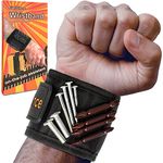 Magnetic Wristband Strong Magnet Wrist Tools Holder for Screws,Nails,Drill Bits, Tool Gadget Gifts for Men&Women Dad Father Day Black