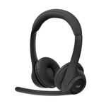 Logitech Zone 300 Wireless Bluetooth Headset With Noise-Cancelling Microphone, Compatible with Windows, Mac, Chrome, Linux, iOS, iPadOS, Android – Black