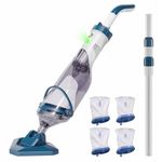 Enhulk Pool Vacuum for Above Ground Pool with Powerful Suction up to 18.5 gallons/min, Running time up to 1H, Handheld Rechargeable Pool Cleaner with a Telescopic Pole(2026 Upgraded)