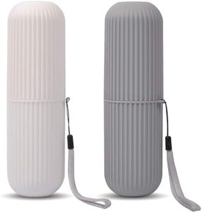 UCEC Travel Toothbrush Case, 7.7 Inch Travel Toothbrush Holder , Portable Toothbrush Travel Case for Traveling Camping Business Trip School Bathroom, 2 Pack