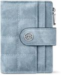 BOSTANTEN Small Wallet for Women Leather RFID Blocking Card Holder Bifold Compact Wallets With Zipper Coin Pocket Denim Blue (PU Leather)