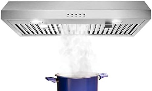 SNDOAS Under Cabinet Range Hood 30 inch with 3 Way Venting,Stainless Steel Range Hood 500 CFM,Under Cabinet Hood Ductless Convertible Duct,Kitchen Vent Hood 30 inch,Baffle Filters,LED Lights