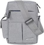 Wooum Water Resistance Side Bag - Travel Bag - Office Business Bag - Cross Body Bag - Messenger Bag - Sling Bag for Men and Women Adjustable Strap (Light Grey)